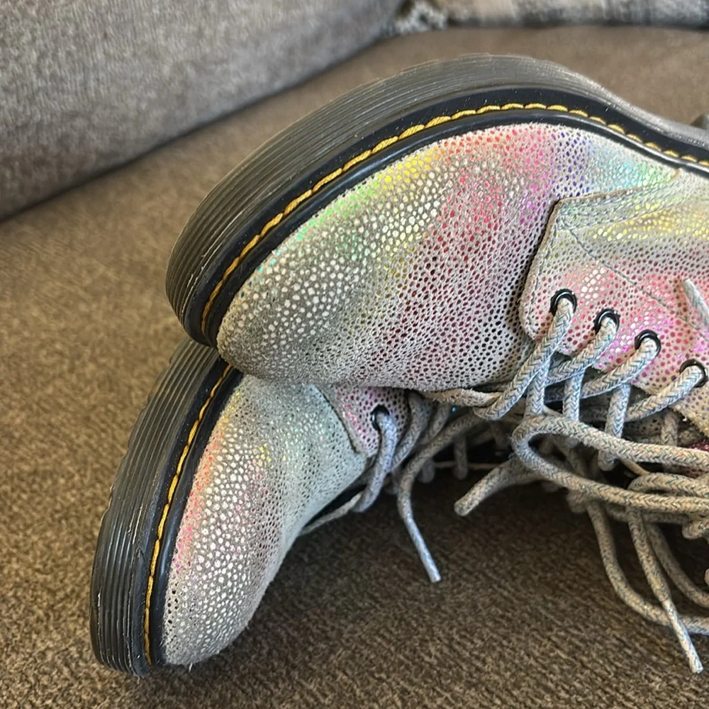 Dr. Martens Girl's 1460 Glitter J Pascal Rainbow Pastel Boots‎ Size 2